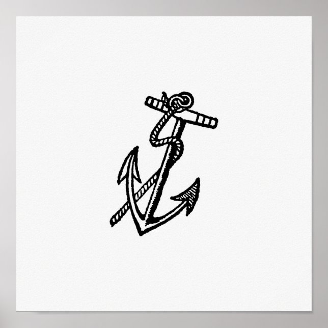 Affiche Illustration de l'Ancre vintage (Devant)