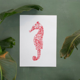 Affiche Illustration de l'animal de mer rouge vie marine m
