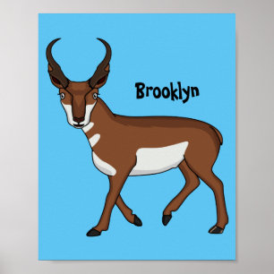 Affiche Illustration de l'antilope Pronghorn