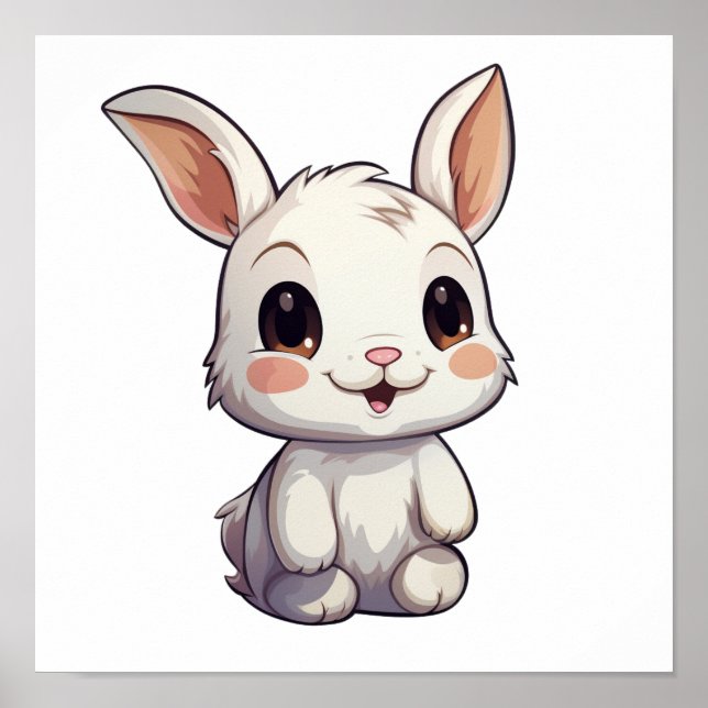 Affiche Illustration de lapin de dessin (Devant)