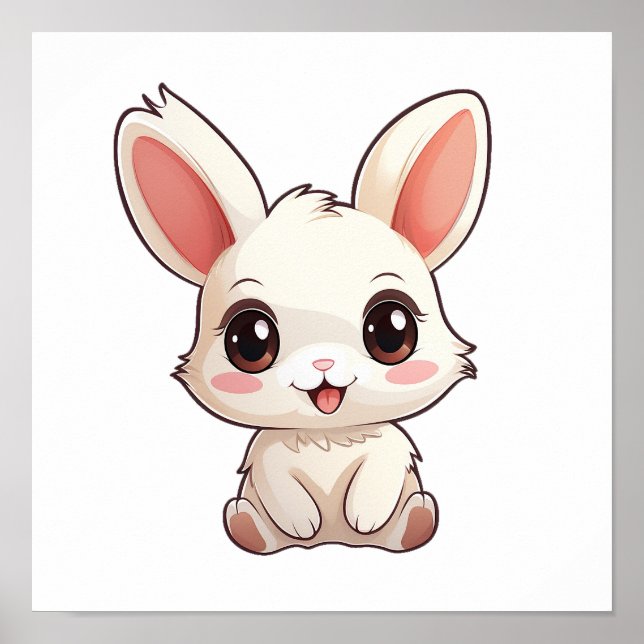 Affiche Illustration de lapin de dessin (Devant)
