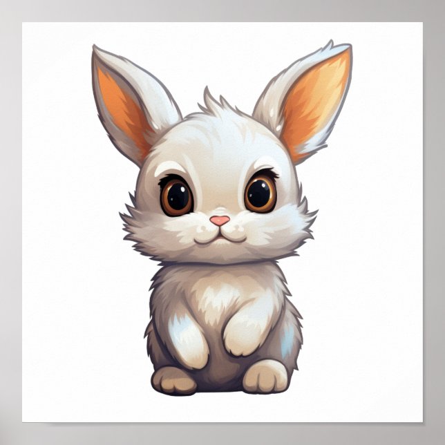 Affiche Illustration de lapin de dessin (Devant)