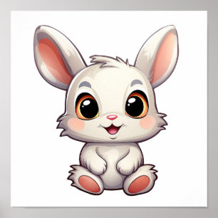 Affiche Illustration de lapin de dessin