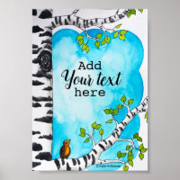 Illustration de l'aquarelle de l'arbre de bouleau 