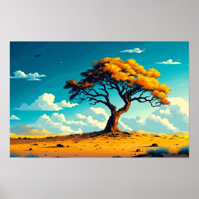 Affiche Illustration de l'arbre du désert (Devant)