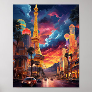 Affiche Illustration de Las Vegas Nevada USA