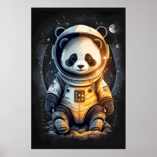 Affiche Illustration de l'astronaute Panda Bear