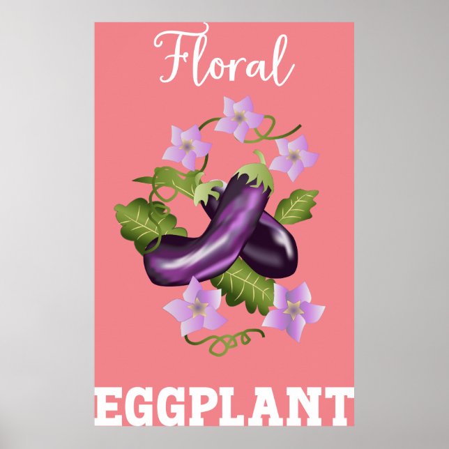 Affiche Illustration de l'aubergine florale (Devant)