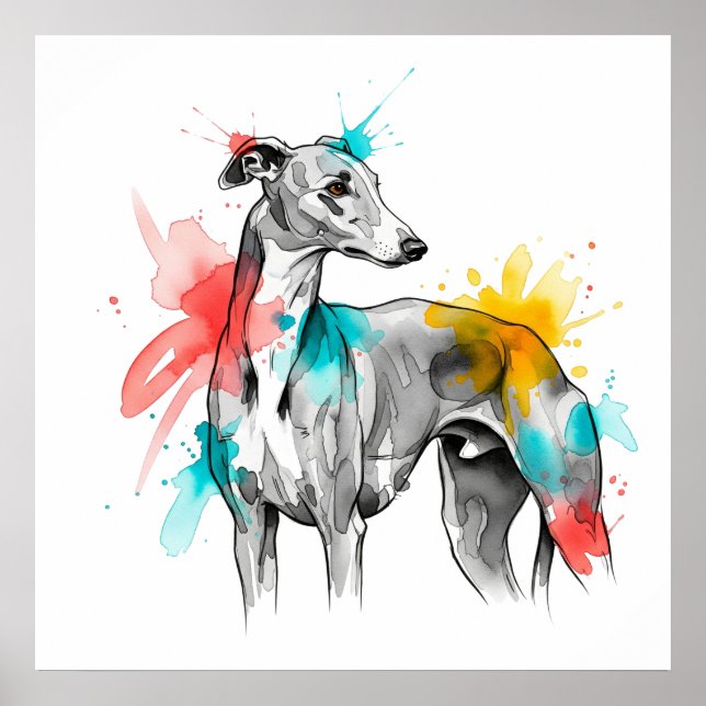 Affiche Illustration de l'éclaboussure d'encre de couleur  (Devant)