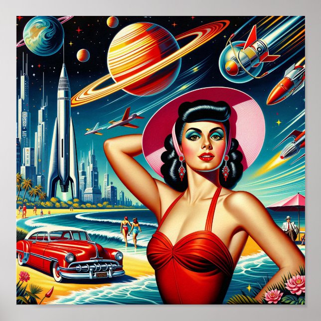 Affiche Illustration de l'espace cosmique (Devant)