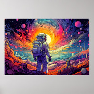 Affiche Illustration de l'espace et au-delà