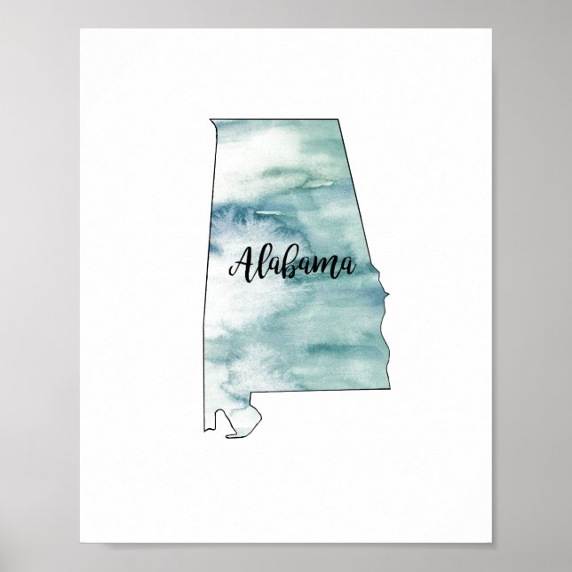 Affiche Illustration de l'état de l'Alabama en pierre (Devant)