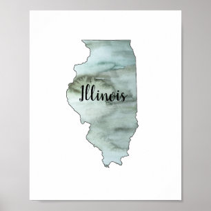 Affiche Illustration de l'État de l'Illinois