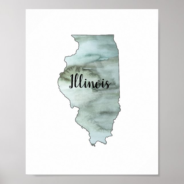 Affiche Illustration de l'État de l'Illinois (Devant)