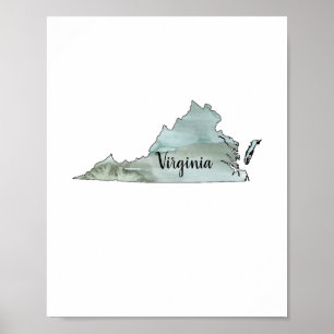 Affiche Illustration de l'État de Virginie