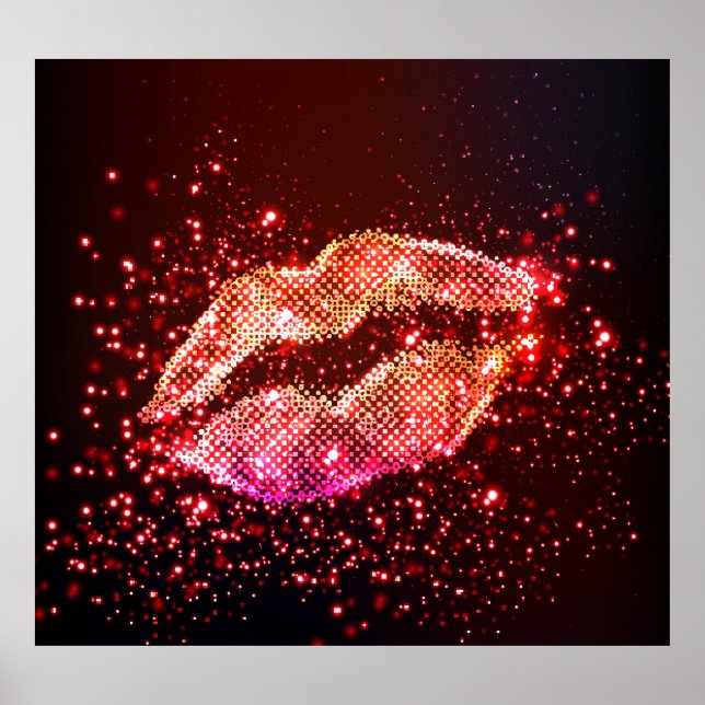 Affiche Illustration de lèvres modifiable : Conception gra (Devant)