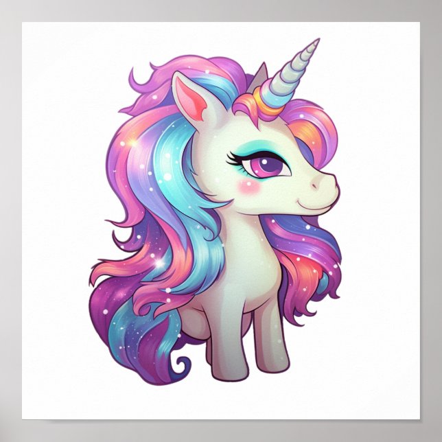 Affiche Illustration de licorne de dessin (Devant)