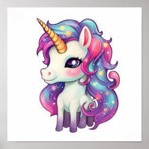Affiche Illustration de licorne de dessin