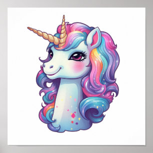 Affiche Illustration de licorne de dessin