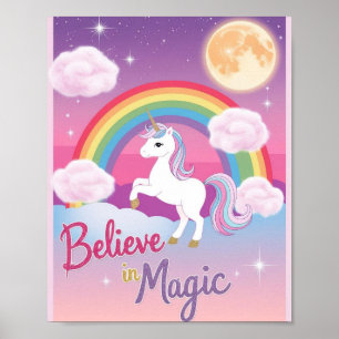 Affiche Illustration de licorne magique fantaisiste