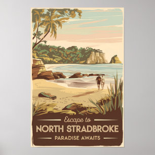 Affiche Illustration de l'île de North Stradbroke en Austr