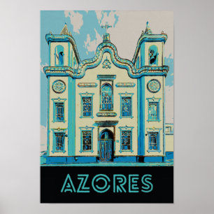Affiche Illustration de l'île de Terceira Azores Portugal