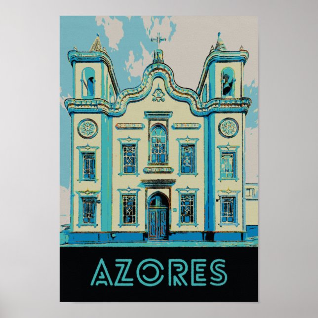 Affiche Illustration de l'île de Terceira Azores Portugal (Devant)