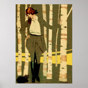 Affiche Illustration de livre à plumes de paon par C Coles