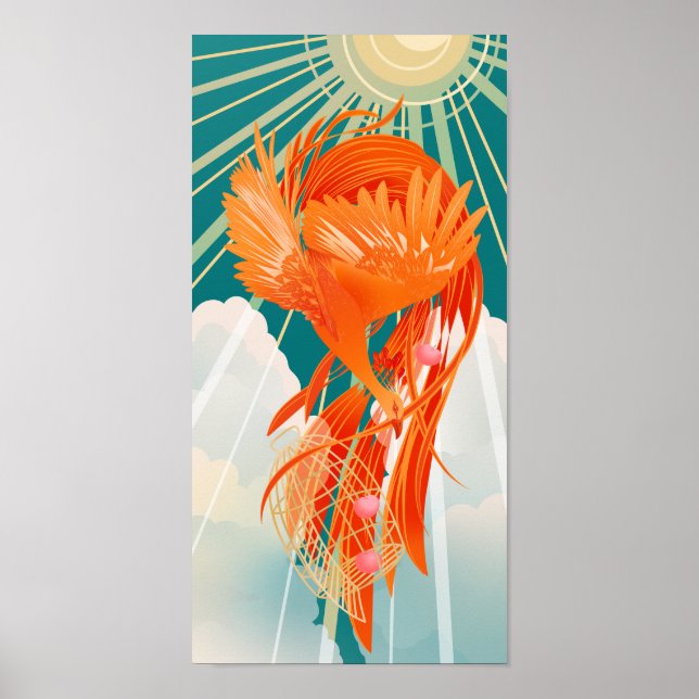 Affiche Illustration de l'Oiseau de Feu de conte de fées d (Devant)