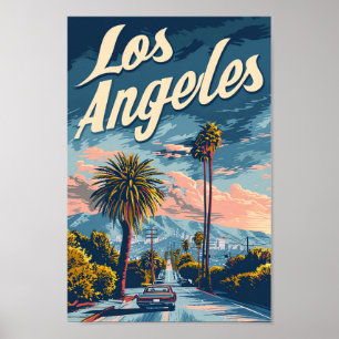 Affiche Illustration de Los Angeles California Vintage voy
