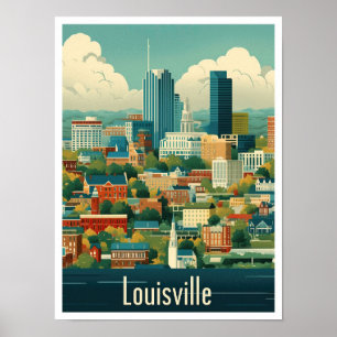 Affiche Illustration de Louisville Kentucky Vintage voyage