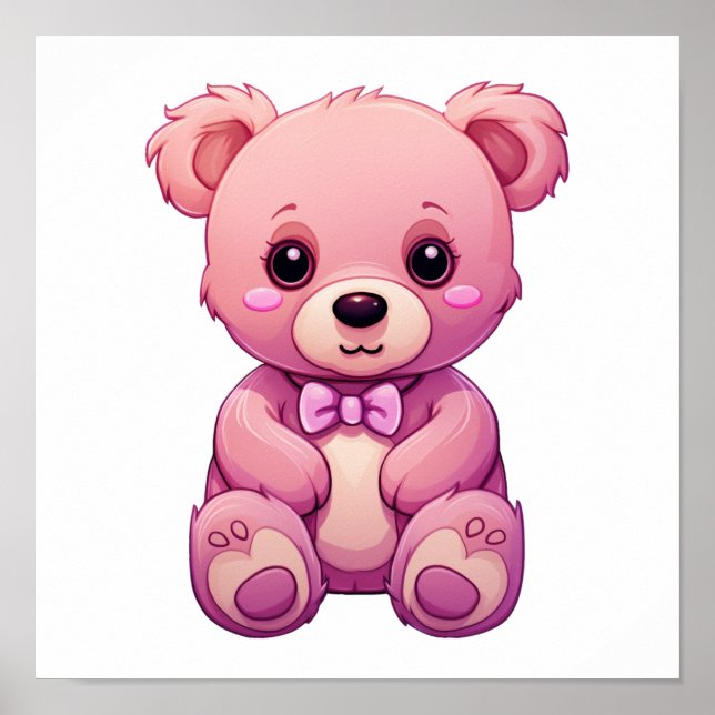 Affiche Illustration de l'ours de dessin (Devant)