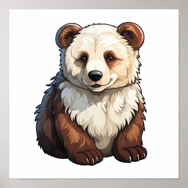 Affiche Illustration de l'ours de dessin (Devant)