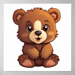 Affiche Illustration de l'ours de dessin