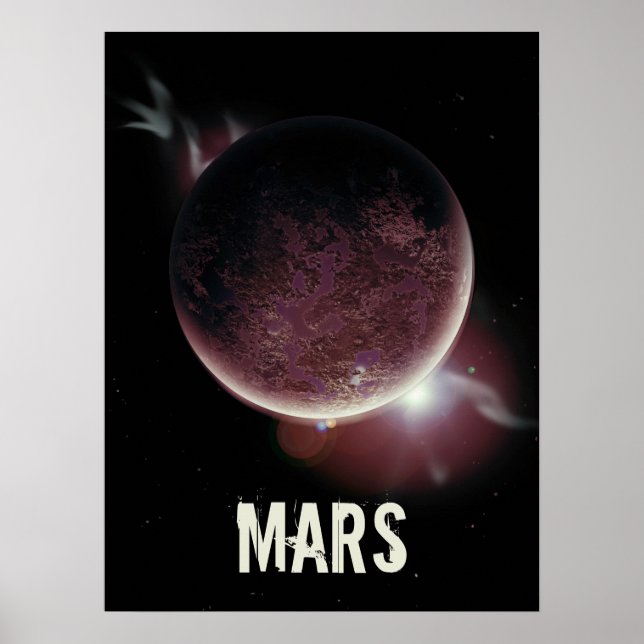 Affiche Illustration de l'univers 3d de la planète rouge M (Devant)