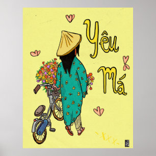 Affiche Illustration de maman vietnamienne Cadeau de la fê
