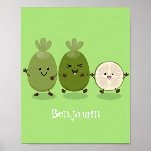 Affiche Illustration de mignonne guava feijoa