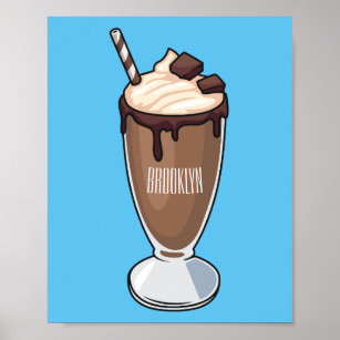 Affiche Illustration de milk-shake au chocolat