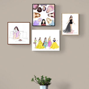 Affiche illustration de mode, croquis,