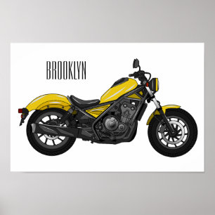 Affiche Illustration de moto Cruiser
