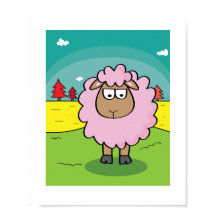 Illustration de mouton duveteux | Art d'animaux de