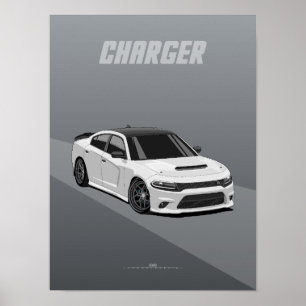 Affiche Illustration de muscle américain moderne Charger