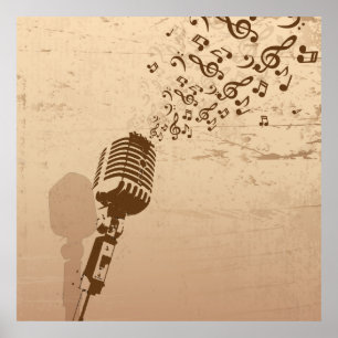 Affiche Illustration de musique rétro