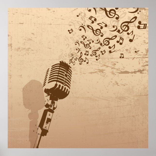 Affiche Illustration de musique rétro (Devant)