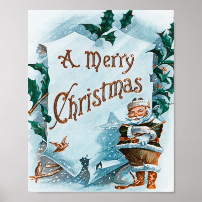 Affiche Illustration de Noël Clause Holiday (Devant)
