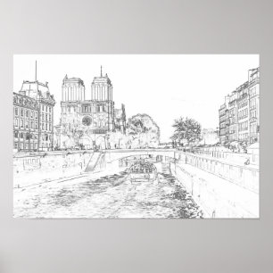 Affiche Illustration de Notre Dame de Paris