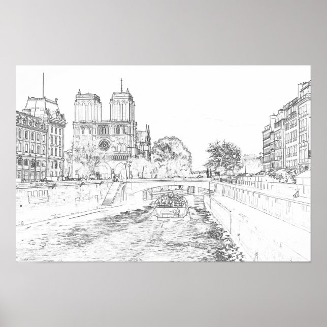 Affiche Illustration de Notre Dame de Paris (Devant)
