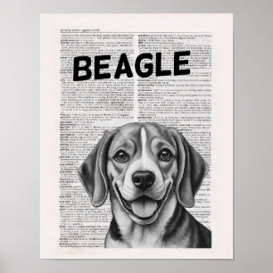 Affiche Illustration de page du dictionnaire beagle