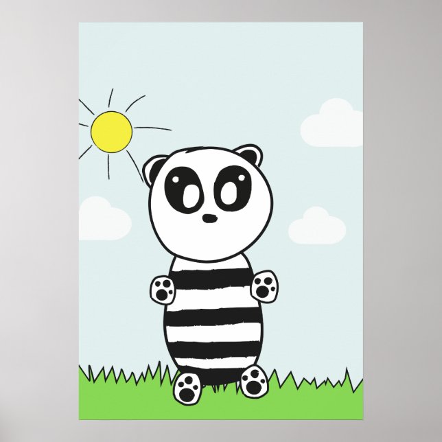 Affiche Illustration de Panda Mignon (Devant)