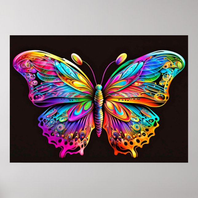 Affiche Illustration de papillon artistique créative migno (Devant)